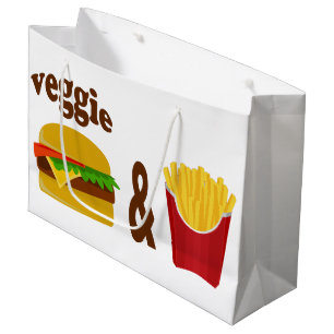 Sacola Para Presentes Grande Veggie Burger e Fries