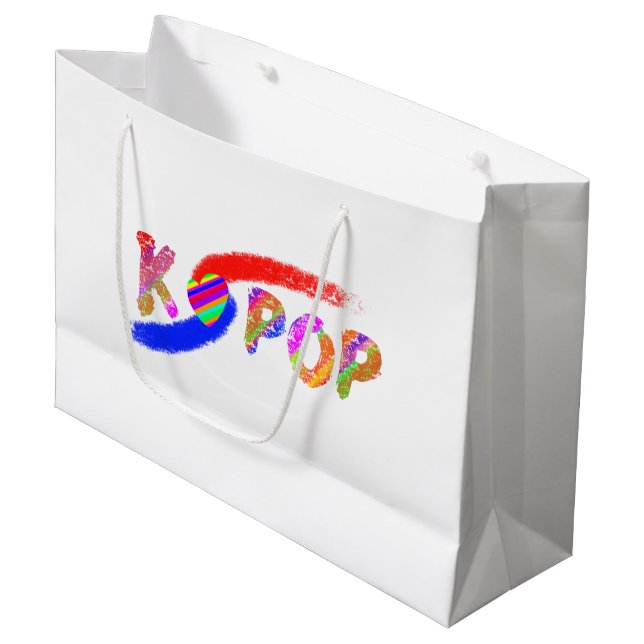 Sacola Para Presentes Grande Vento do K-pop (Frente inclinada)