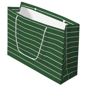 Sacola Para Presentes Grande Verde Caçador e Branco fino horizontal