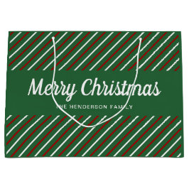 Sacola Para Presentes Grande Verde Elegante E Natal Vermelho