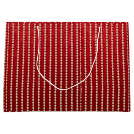 Sacola Para Presentes Grande Vermelho e Branco com Visual de Veludo
