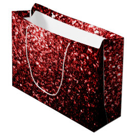 Sacola Para Presentes Grande Vermelho Escuro brilho Glitter glamour