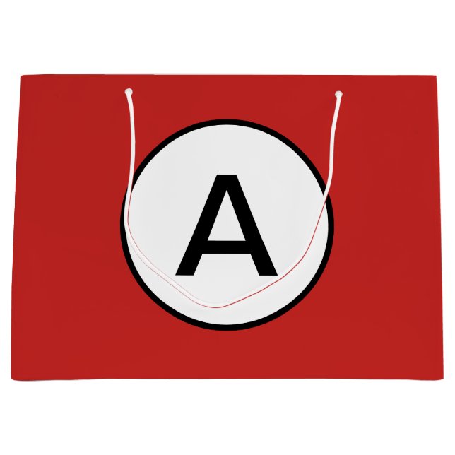 SACOLA PARA PRESENTES GRANDE VERMELHO GIFT BAG PERSONALIZADO INICIAL (Frente)