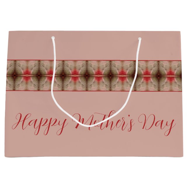 Sacola Para Presentes Grande Vermelho Rosa E Barn (Frente)