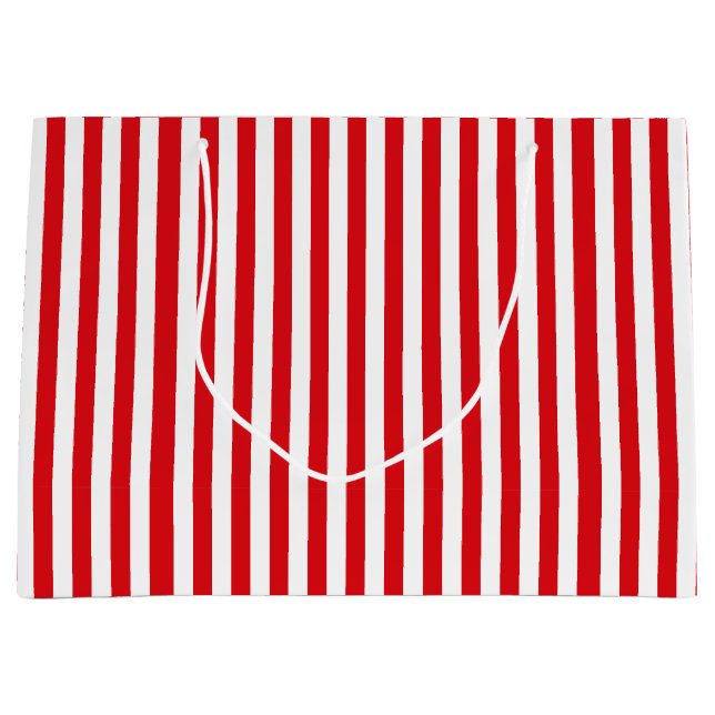 Sacola Para Presentes Grande Vermelho Striped (Frente)