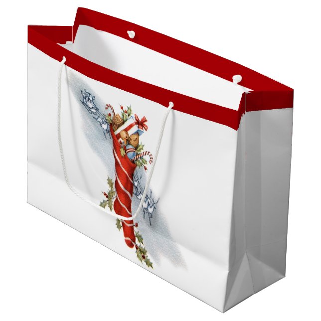 Sacola Para Presentes Grande Véspera de Natal (Frente inclinada)