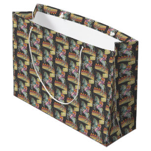SACOLA PARA PRESENTES GRANDE VESTUÁRIO DO CIRCO SONORO, UNICORN ZEBRA GIFT BAG