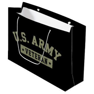 Sacola Para Presentes Grande Veterano do Exército dos EUA Bandeira Americana da