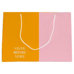 Sacola Para Presentes Grande Veuve Antes de Vows Meio Laranja Meio Rosa Gift Ba