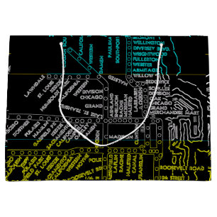 Sacola Para Presentes Grande Via de Mapa do Sistema de Vintagem do Comboio de C