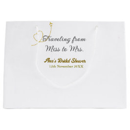 Sacola Para Presentes Grande Viagem de Miss para Mrs chá de panela adicionar no