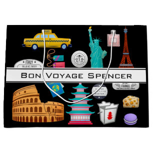 Sacola Para Presentes Grande Viagem personalizado do mundo