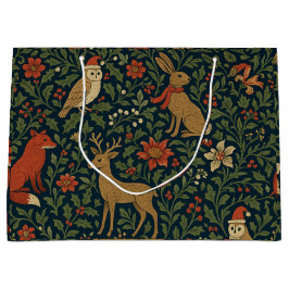 Sacola Para Presentes Grande Victorian Christmas Floral 