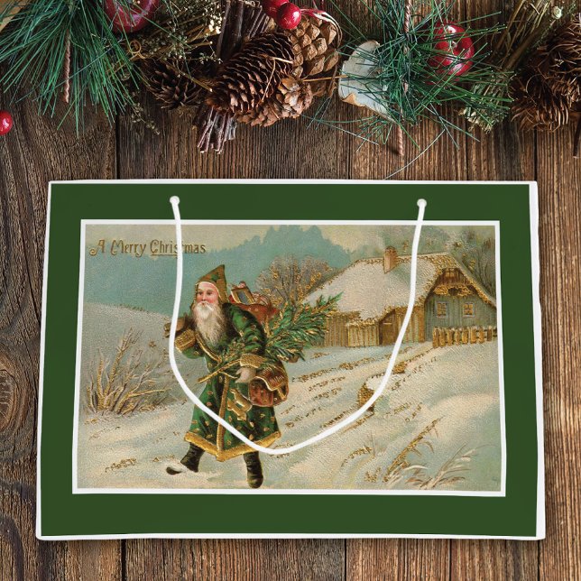 Sacola Para Presentes Grande Victorian Santa Claus (Criador carregado)