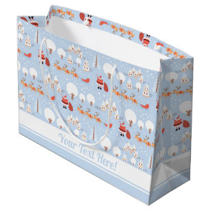 Sacola Para Presentes Grande Vila dos Papais noeis Festivos de Natal e Reindee