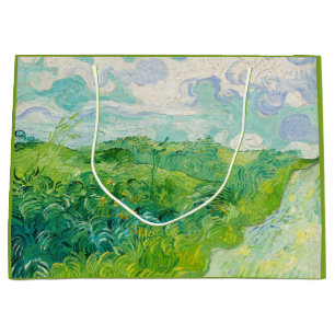 Sacola Para Presentes Grande Vincent van Gogh - Campo de Trigo Verde, Auvers