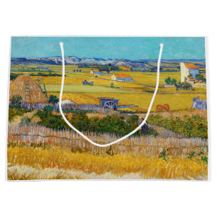 Sacola Para Presentes Grande Vincent van Gogh - Colheita em La Crau