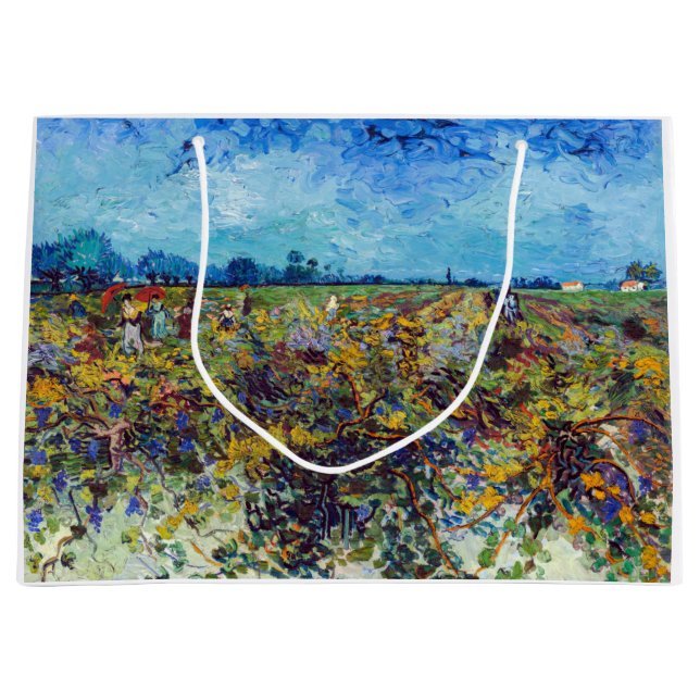 Sacola Para Presentes Grande Vincent van Gogh - Green Vineyard (Frente)