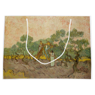 Sacola Para Presentes Grande Vincent van Gogh - Mulheres Escolhendo Azeitonas