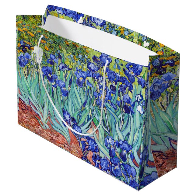 Sacola Para Presentes Grande Vincent Van Gogh pintando Íris (Verso inclinado)