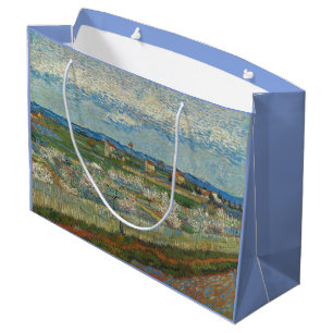 Sacola Para Presentes Grande Vincent Van Gogh, vencedor de árvores de pêssego