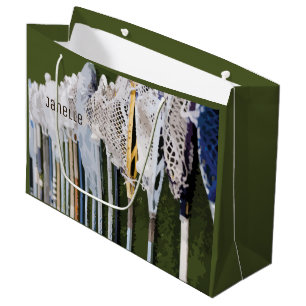 Sacola Para Presentes Grande Vinhetas de Lacrosse com Aquarela