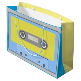 Sacola Para Presentes Grande VINTAGE 80s MÚSICA FITA CASSETTE