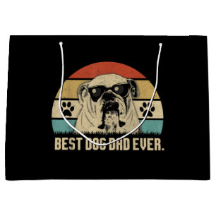 Sacola Para Presentes Grande Vintage Best English BuldoPAI Nunca Teve Camisa Pa