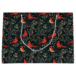 Sacola Para Presentes Grande Vintage Cardinal Gift Bag