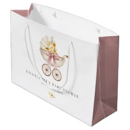 Sacola Para Presentes Grande Vintage Carriage Floral Large Baby Shower Bag