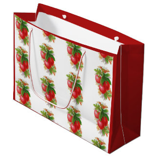 Sacola Para Presentes Grande Vintage Cherries