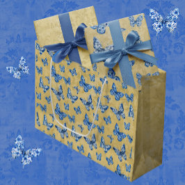 Sacola Para Presentes Grande Vintage - Cor damasco Dourada antiga