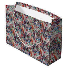 Sacola Para Presentes Grande Vintage Floral Patterno Gladiolus