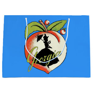 Sacola Para Presentes Grande Vintage Georgia Peach Silhouette Southern Bell