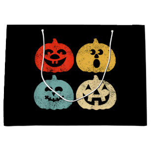 Sacola Para Presentes Grande Vintage Halloween Pumpkin Women, Men, Kids, Funny