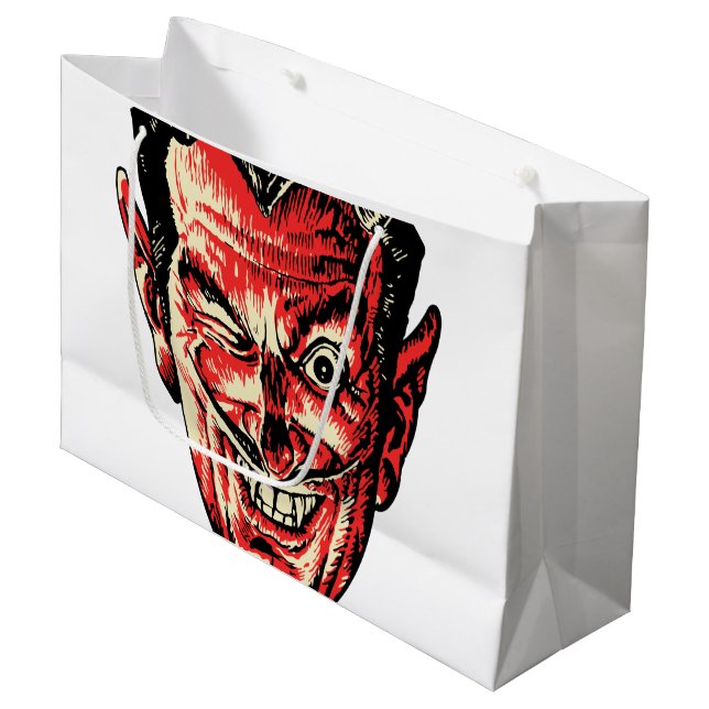 Sacola Para Presentes Grande Vintage Halloween Red Devil (Frente inclinada)