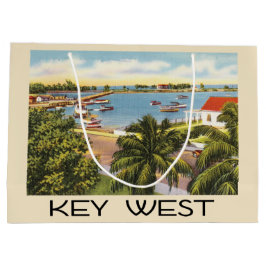 Sacola Para Presentes Grande Vintage Key West Florida Harbor