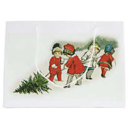 Sacola Para Presentes Grande Vintage Kids e árvore de Natal