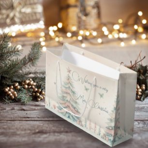 Sacola Para Presentes Grande Vintage pale Feliz Natal