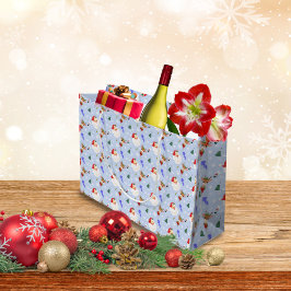 Sacola Para Presentes Grande Vintage Papais noeis E Reindeer Christmas