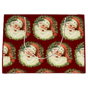 Sacola Para Presentes Grande Vintage Papais noeis Natal