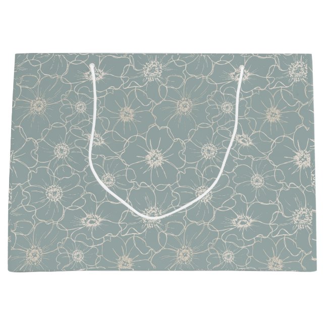 Sacola Para Presentes Grande Vintage Romance Seamless Pattern (Frente)