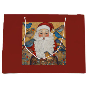 Sacola Para Presentes Grande Vintage Santa Claus Gift Bag