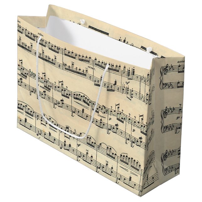 Sacola Para Presentes Grande Vintage Sheet Music (Frente inclinada)