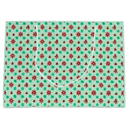 Sacola Para Presentes Grande Vintage Vermelho e Verde