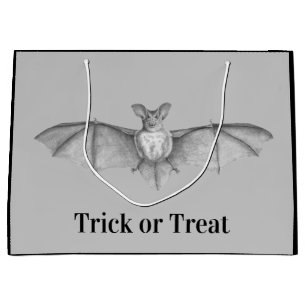 Sacola Para Presentes Grande Vintage Voando Vampiro Bat Trick ou Tratar Bag