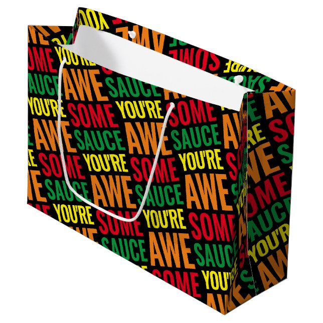 Sacola Para Presentes Grande Você é Awesomesauce! Dia Mundial do Cumprimento (Frente inclinada)