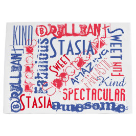 Sacola Para Presentes Grande Você é impressionante! Branco vermelho e azul