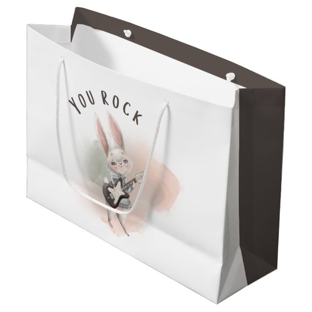 Sacola Para Presentes Grande Você Rock Bunny Gift Bag (Frente inclinada)
