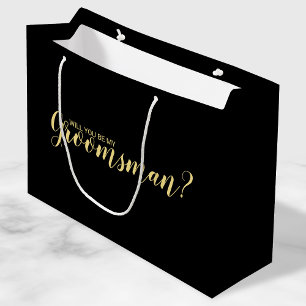 Sacola Para Presentes Grande Você Será Meu Padrinho de casamento? Proposta mo